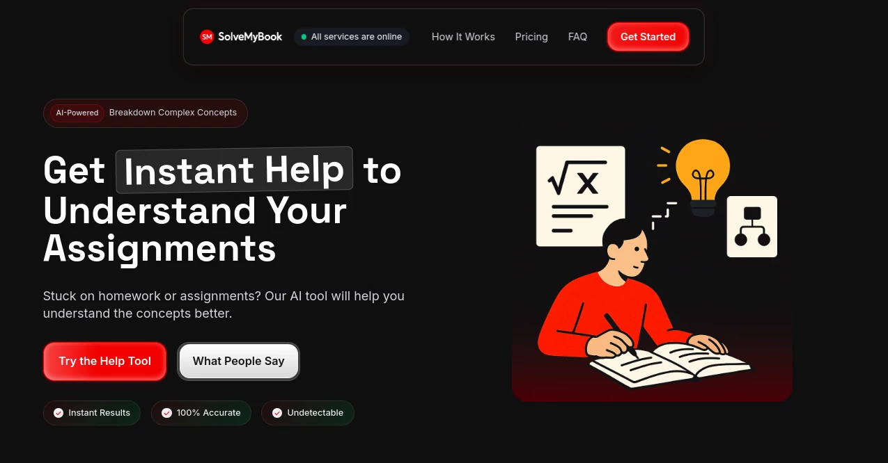 Screenshot of SolveMyBook – An AI tool in the ,AI Summarizer ,AI Homework Helper ,AI Knowledge Management ,AI Education Assistant  category, showcasing its interface and key features.