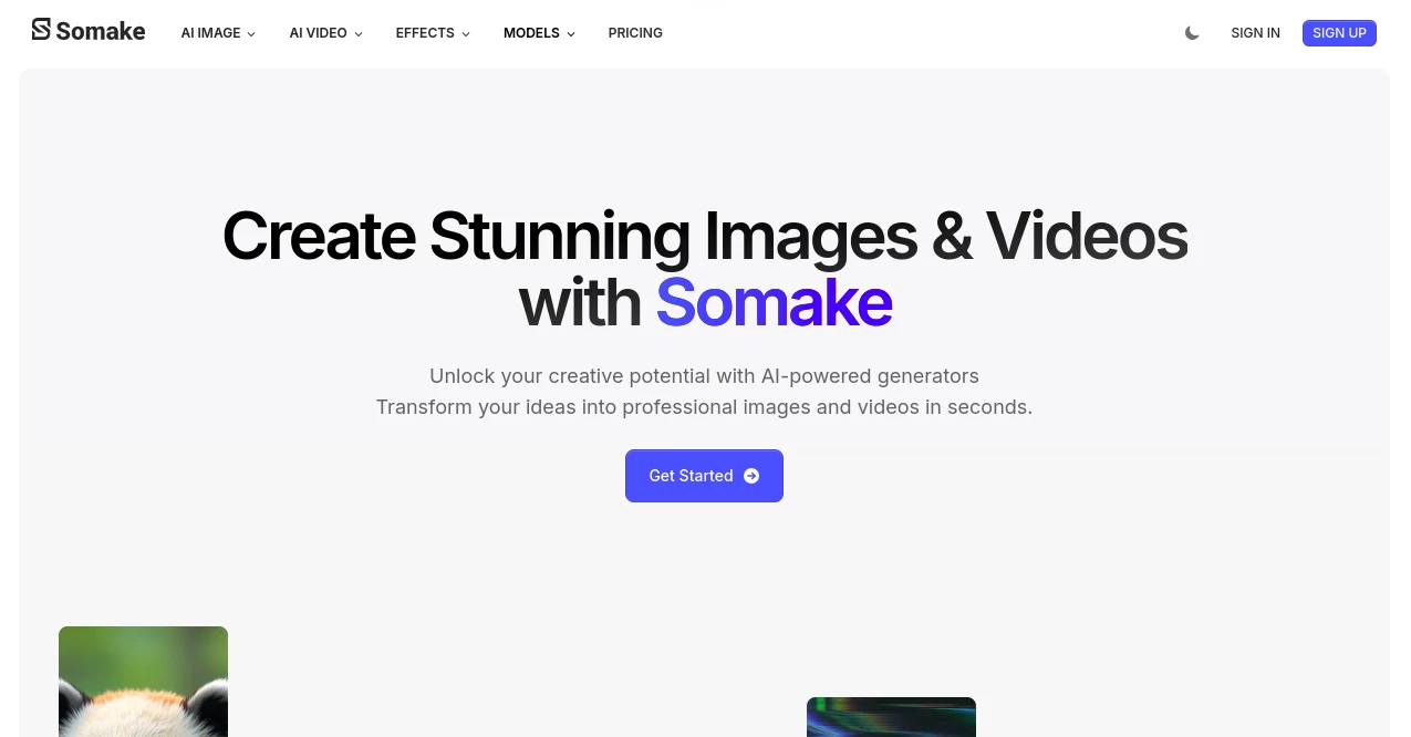Screenshot of Somake AI – An AI tool in the ,AI Productivity Tools ,AI Workflow Management  category, showcasing its interface and key features.