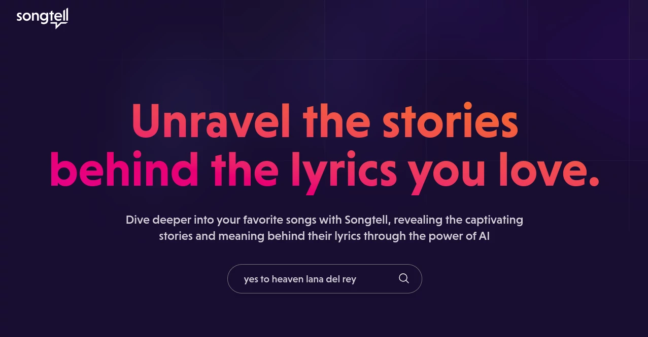 Screenshot of Songtell – An AI tool in the ,AI Music Generator  category, showcasing its interface and key features.