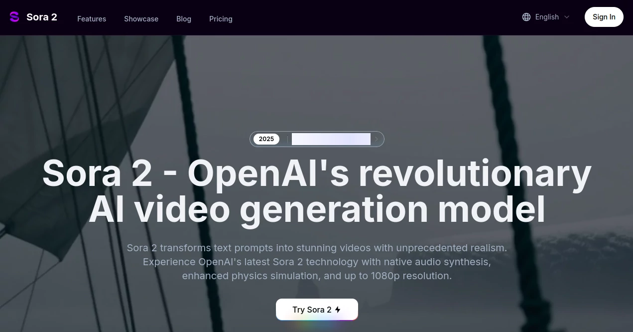 Screenshot of Sora-2.co – An AI tool in the ,AI Animated Video ,AI Image to Video ,AI Video Generator ,AI Text to Video  category, showcasing its interface and key features.