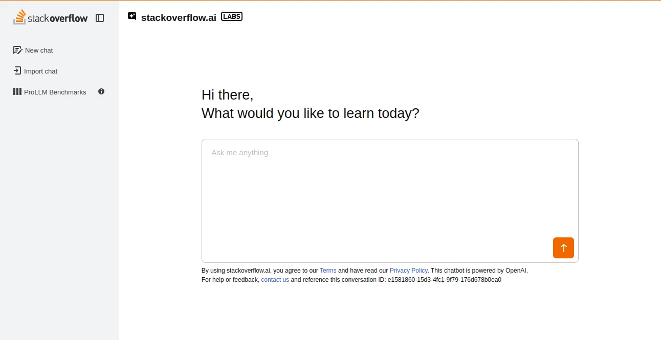 Screenshot of StackOverFlow AI – An AI tool in the ,AI Code Assistant ,AI Code Explanation ,AI Developer Tools ,AI Research Tool  category, showcasing its interface and key features.