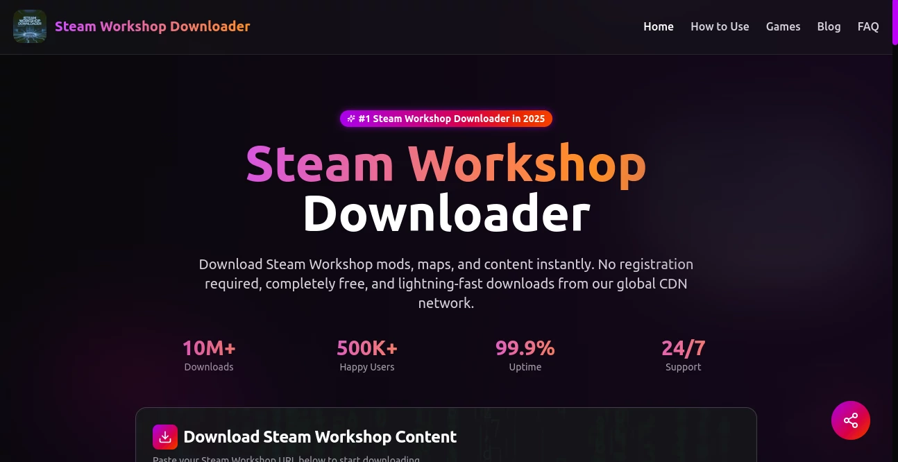 Screenshot of steam workshop downloader – An AI tool in the ,Other  category, showcasing its interface and key features.