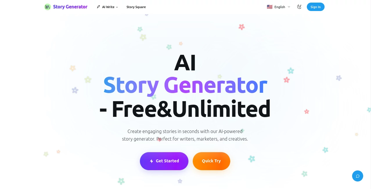 Screenshot of Story generator – An AI tool in the ,AI Story Writing ,AI Creative Writing  category, showcasing its interface and key features.