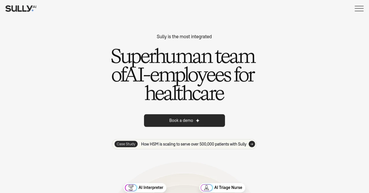 Screenshot of Sully AI – An AI tool in the ,AI Healthcare  category, showcasing its interface and key features.