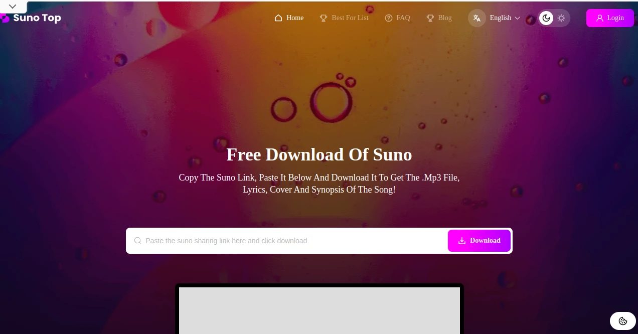 Screenshot of Suno top – An AI tool in the ,Other  category, showcasing its interface and key features.