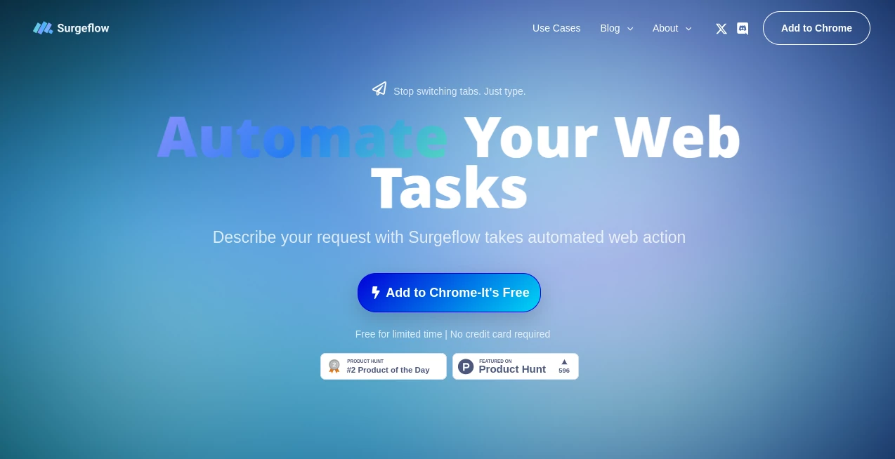 Screenshot of Surgeflow – An AI tool in the ,AI Ad Creative Assistant ,AI Sales Assistant ,AI E-commerce Assistant ,AI Marketing Plan Generator  category, showcasing its interface and key features.
