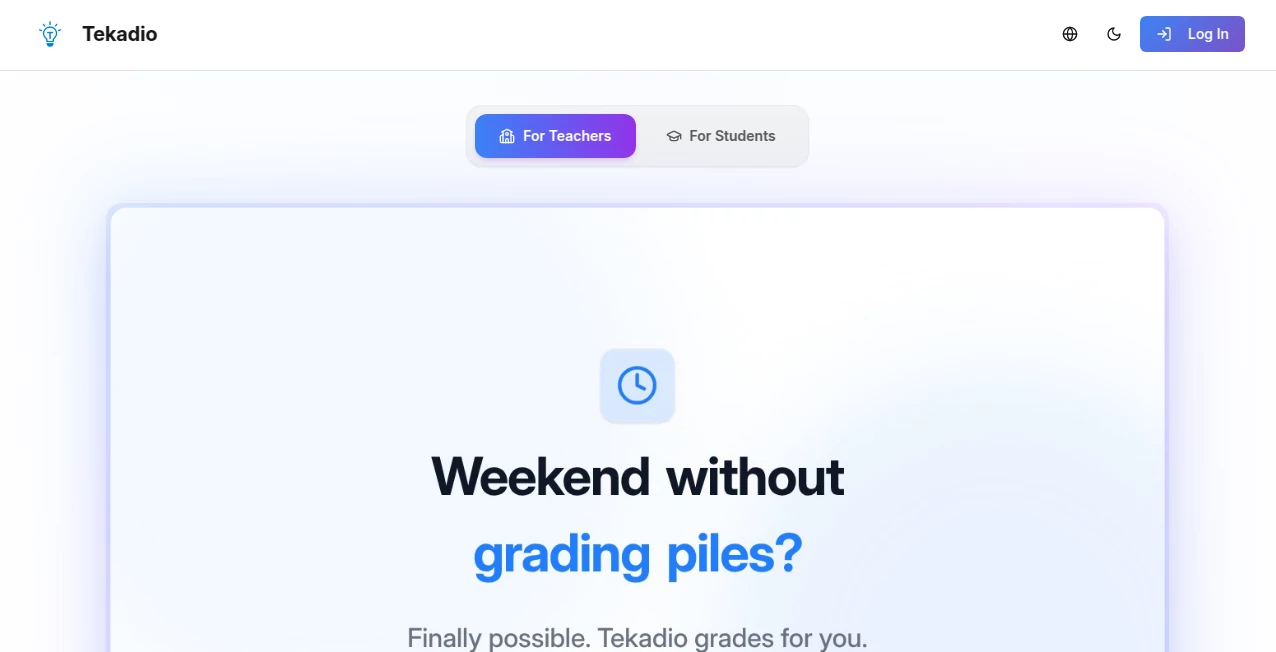 Screenshot of Tekadio – An AI tool in the ,AI Landing Page Builder ,AI Website Builder ,AI No-Code & Low-Code ,AI Design Generator  category, showcasing its interface and key features.
