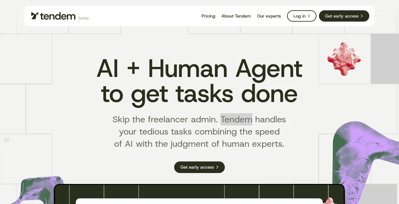 Screenshot of Tendem Ai – An AI tool in the ,AI Task Management ,AI Team Collaboration ,AI Workflow Management ,AI Project Management  category, showcasing its interface and key features.