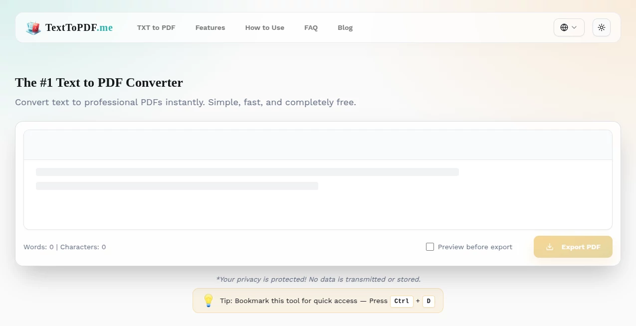 Screenshot of The #1 Text to PDF Converter – An AI tool in the ,AI PDF ,AI Content Generator ,AI Documents Assistant  category, showcasing its interface and key features.