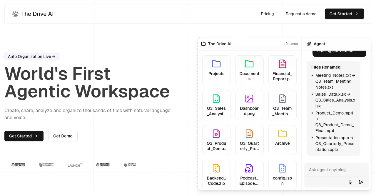 Screenshot of The Drive AI – An AI tool in the ,AI Writing Assistants ,AI Knowledge Management ,AI Productivity Tools ,AI Documents Assistant  category, showcasing its interface and key features.