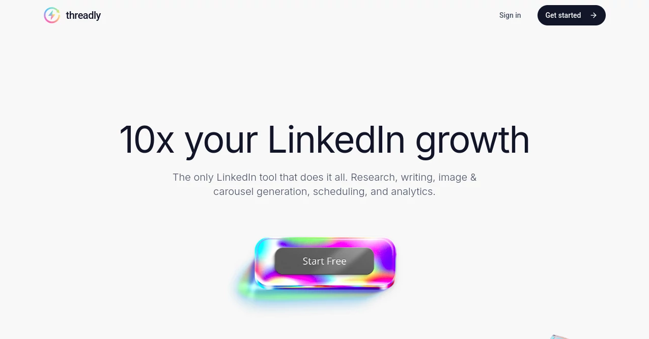 Screenshot of Threadly APP – An AI tool in the ,AI Customer Service Assistant ,AI Social Media Assistant  category, showcasing its interface and key features.