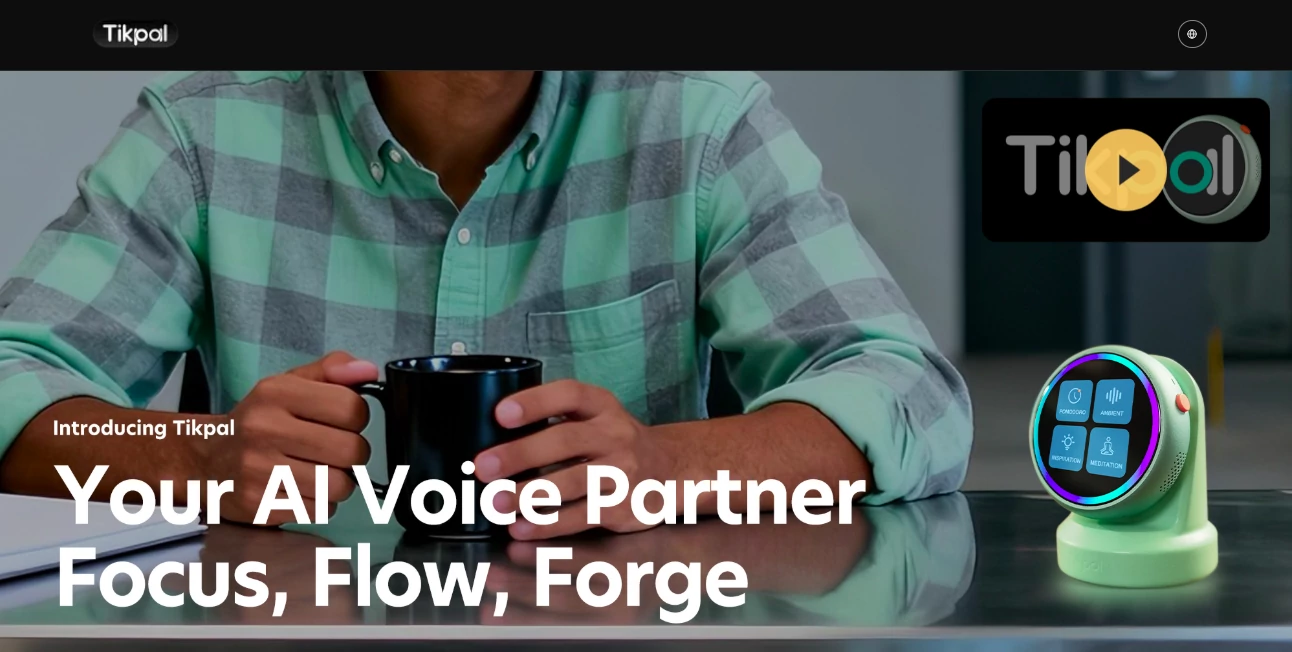 Screenshot of Tikpal AI – An AI tool in the ,AI Voice Assistants ,AI Knowledge Management ,AI Notes Assistant ,AI Video Recording  category, showcasing its interface and key features.