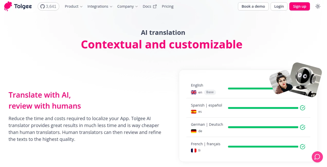 Screenshot of AI translation – An AI tool in the ,AI Translate ,AI Rewriter  category, showcasing its interface and key features.