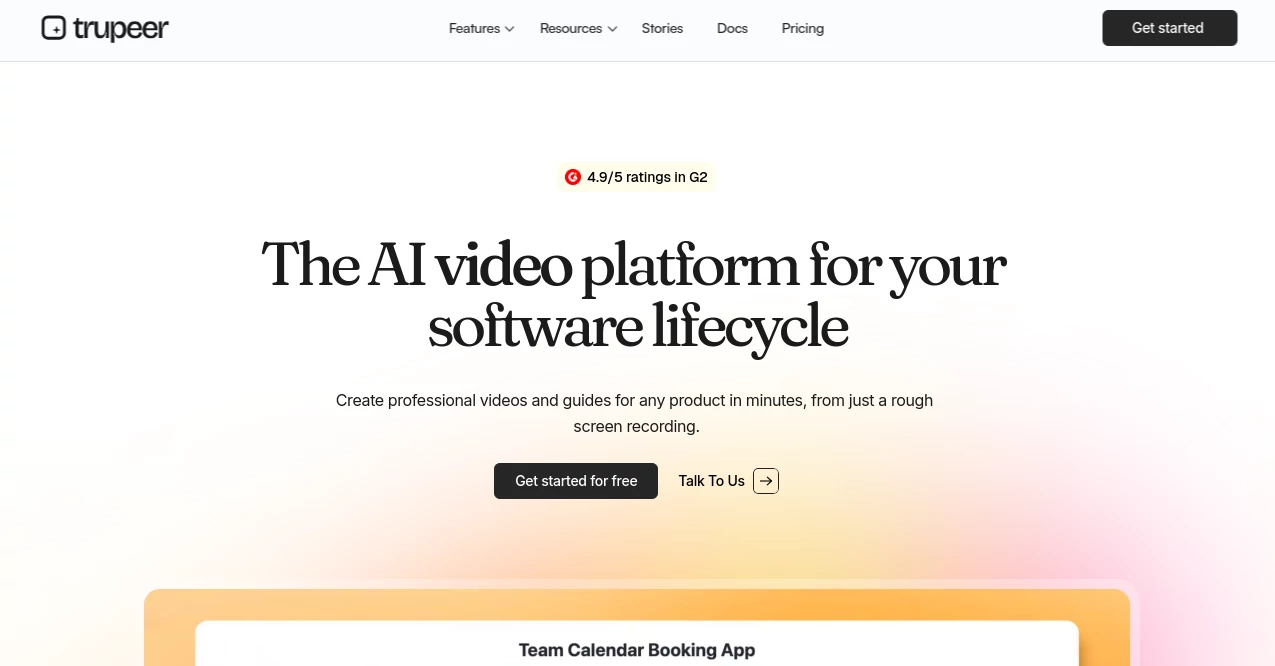 Screenshot of Trupeer AI – An AI tool in the ,AI Animated Video ,AI Video Editor ,AI Personalized Video Generator ,AI Video Generator  category, showcasing its interface and key features.