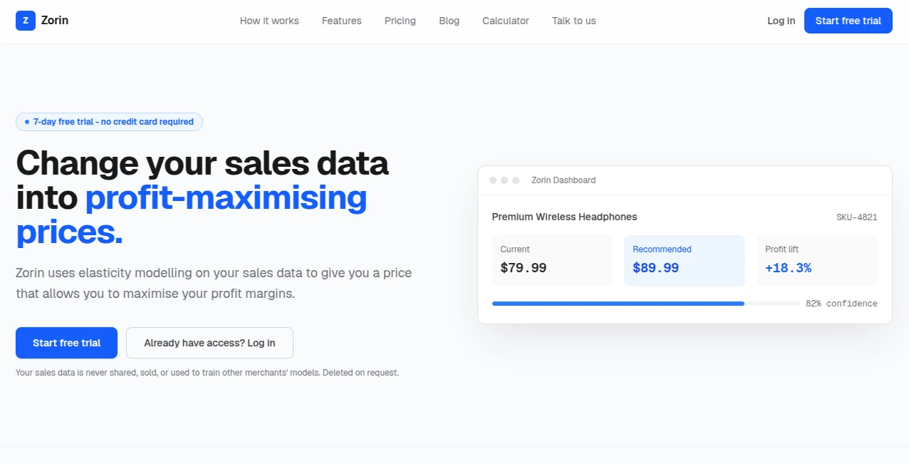 Screenshot of Zorin – An AI tool in the ,AI Sales Assistant ,AI Analytics Assistant ,AI E-commerce Assistant  category, showcasing its interface and key features.