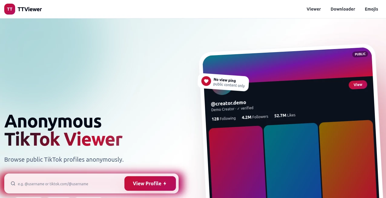 Screenshot of ttanonviewer – An AI tool in the ,AI Research Tool ,AI Tiktok Assistant ,AI Analytics Assistant ,AI Social Media Assistant  category, showcasing its interface and key features.