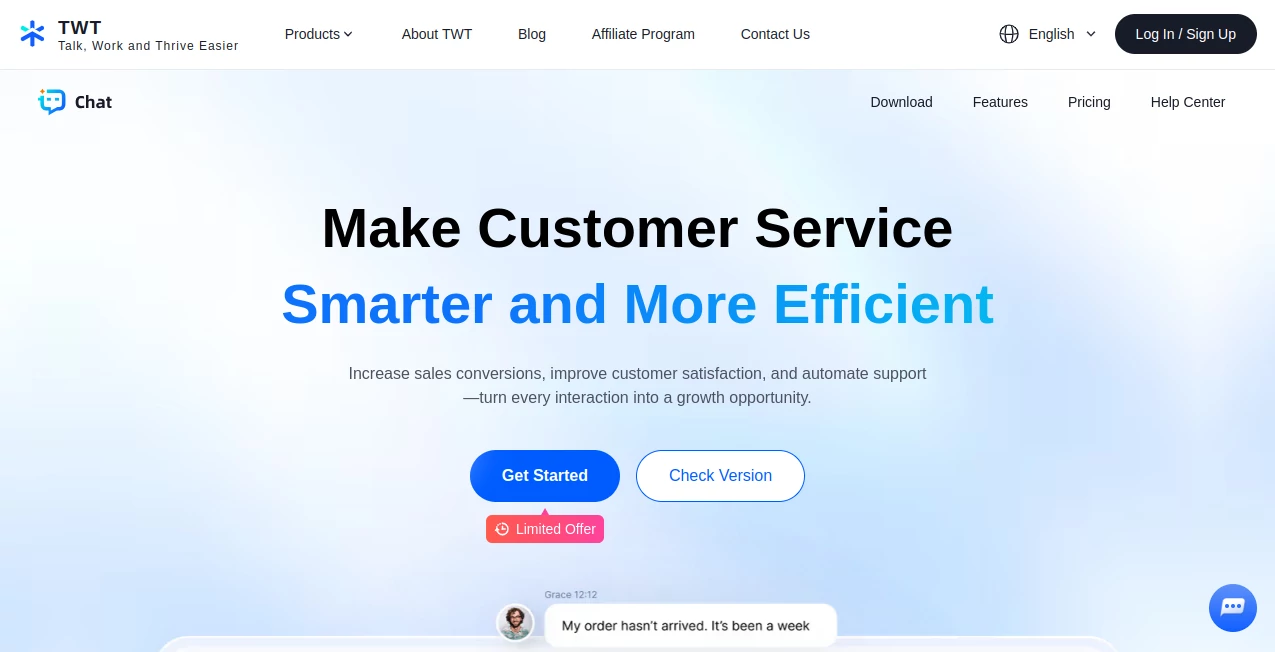 Screenshot of TWT Chat – An AI tool in the ,AI Voice Chat Generator ,AI Life Assistant ,AI Mental Health ,AI Chatbot  category, showcasing its interface and key features.
