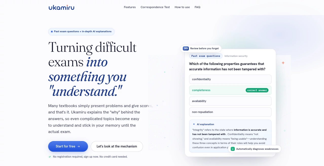 Screenshot of ukamiru – An AI tool in the ,AI Homework Helper ,AI Coaching ,AI Knowledge Management ,AI Education Assistant  category, showcasing its interface and key features.