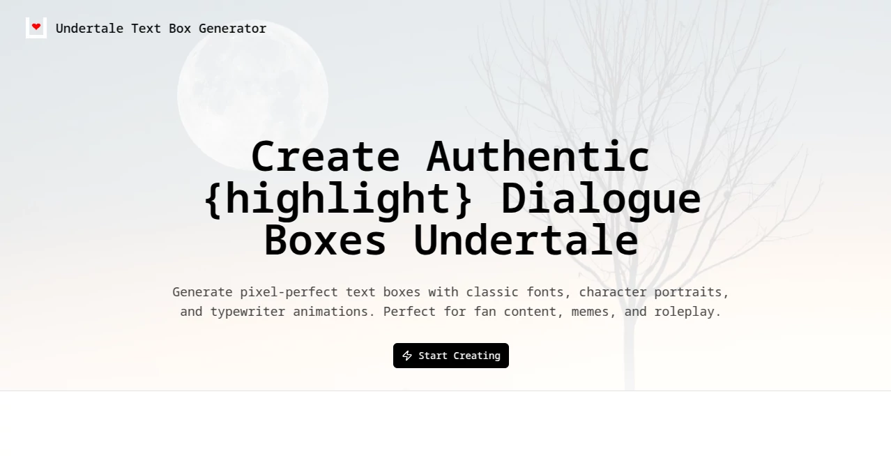 Screenshot of Undertale Text Box Generator – An AI tool in the ,AI Photo & Image Generator ,AI Fun Tools ,AI Design Generator  category, showcasing its interface and key features.