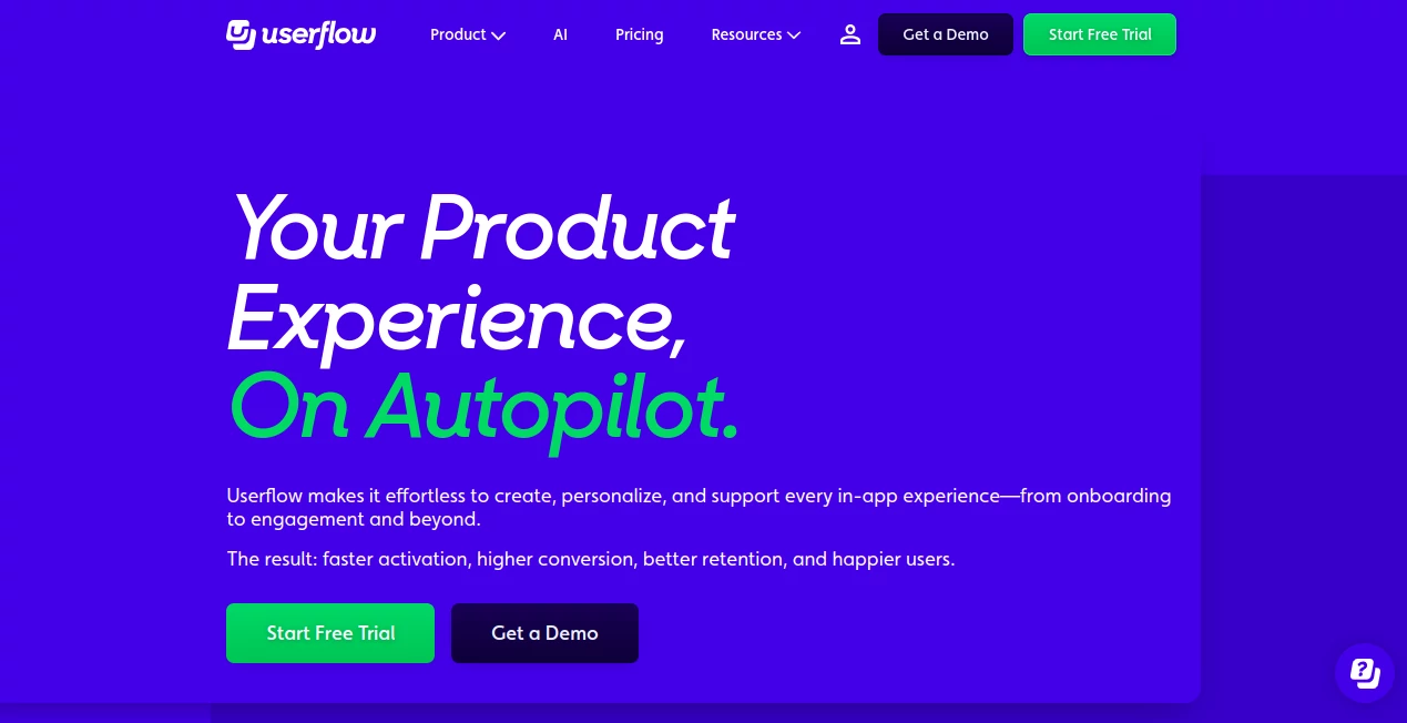 Screenshot of USERFLOW – An AI tool in the ,AI Workflow Management  category, showcasing its interface and key features.