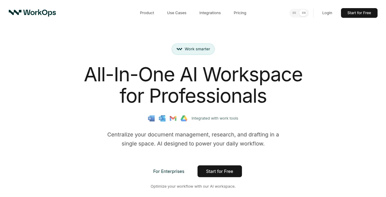 Screenshot of WorkOps – An AI tool in the ,AI Productivity Tools ,AI Team Collaboration ,AI Workflow Management ,AI Project Management  category, showcasing its interface and key features.