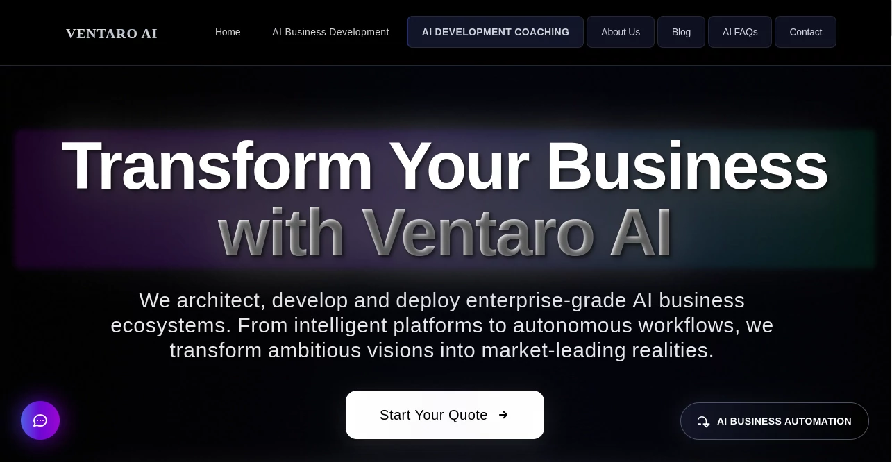 Screenshot of Ventaro AI – An AI tool in the ,AI App Builder ,AI Analytics Assistant ,AI Chatbot ,AI Workflow Management  category, showcasing its interface and key features.