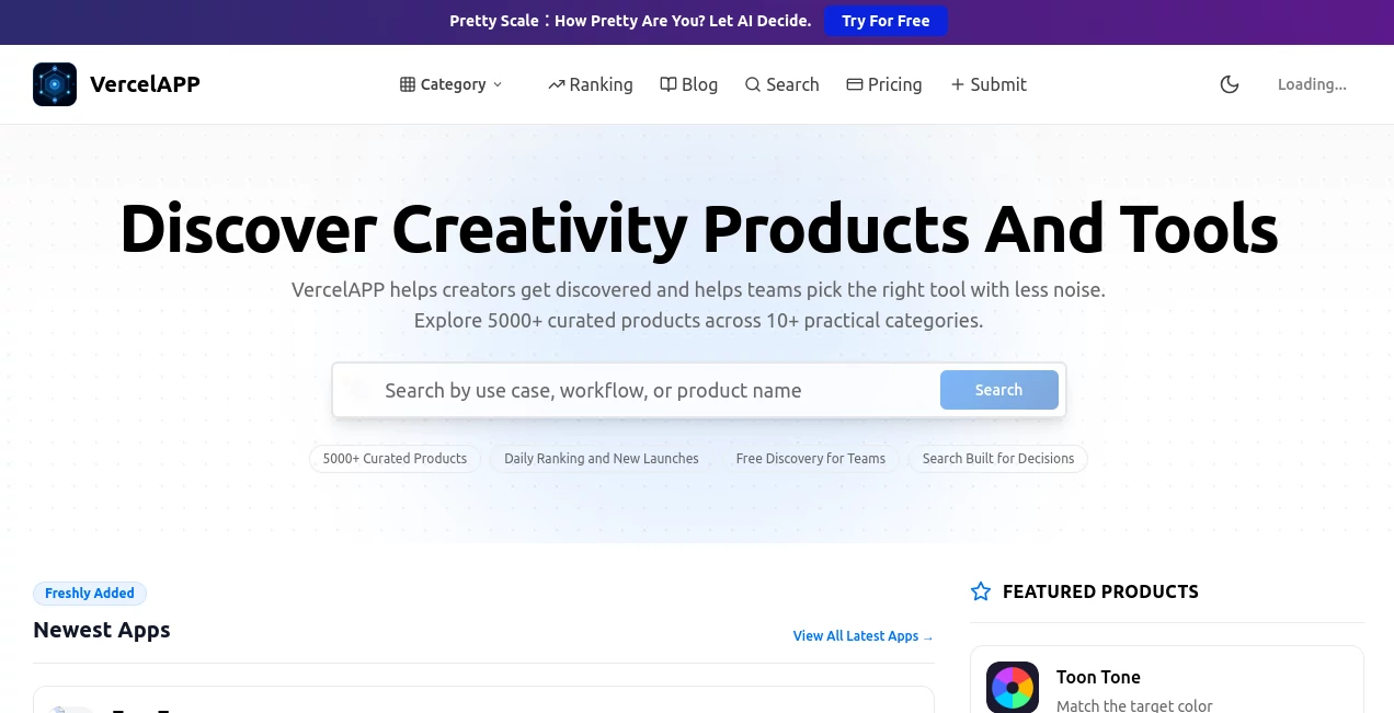 Screenshot of VercelAPP – An AI tool in the ,AI Website Builder ,AI No-Code & Low-Code ,AI Productivity Tools ,AI Developer Tools  category, showcasing its interface and key features.