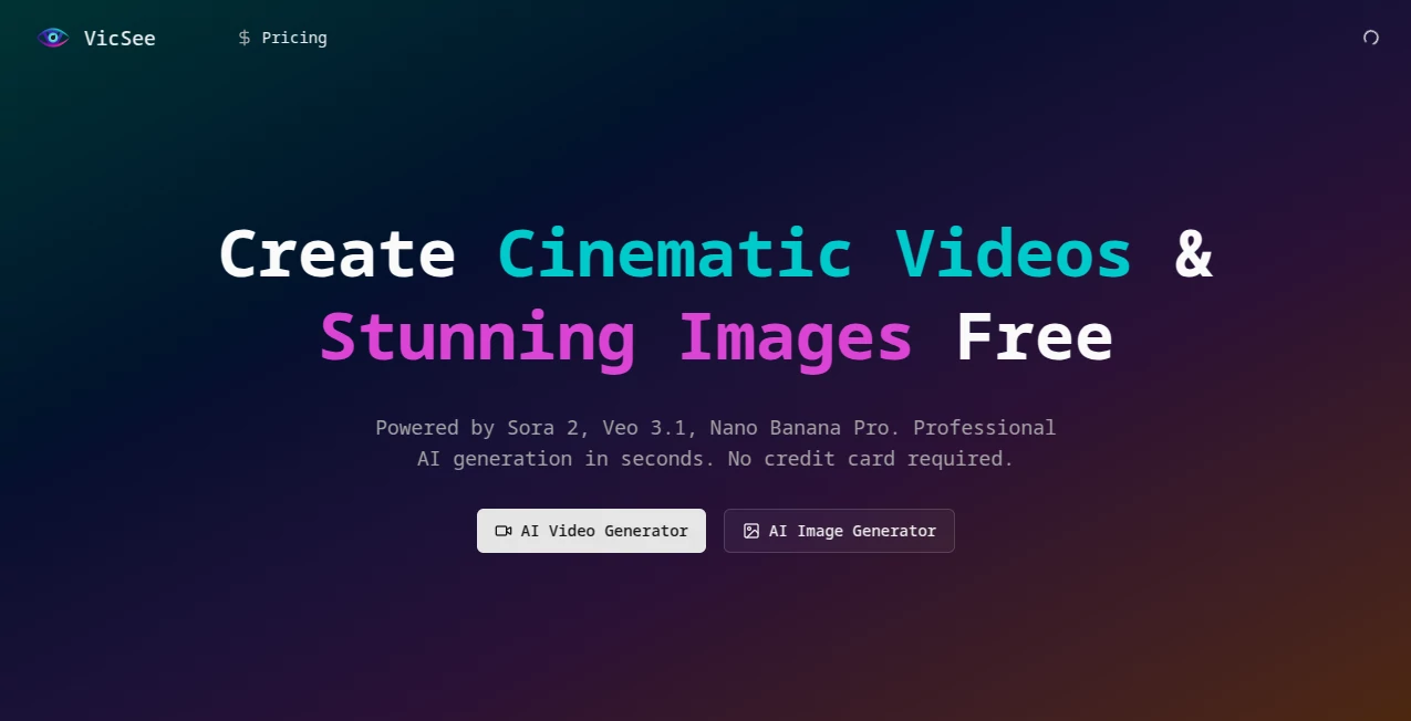 Screenshot of VicSee – An AI tool in the ,AI Text to Image ,AI Photo & Image Generator ,AI Video Generator ,AI Art Generator  category, showcasing its interface and key features.