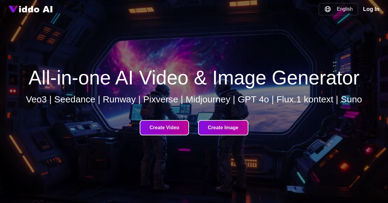 Screenshot of Viddo AI – An AI tool in the ,AI Video Generator ,AI Social Media Assistant ,AI Productivity Tools  category, showcasing its interface and key features.