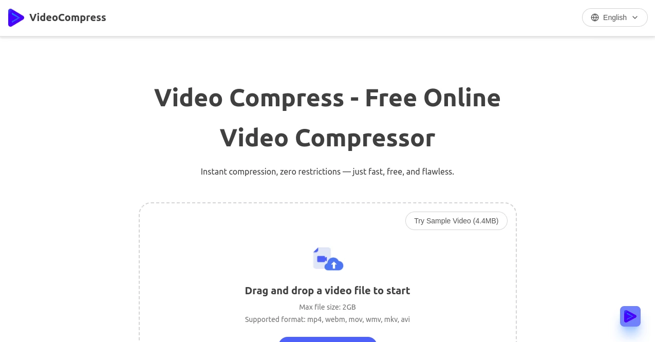 Screenshot of VideoCompress – An AI tool in the ,Photo & Image Editor ,AI Video Editor ,AI Video Enhancer ,AI Files Assistant  category, showcasing its interface and key features.