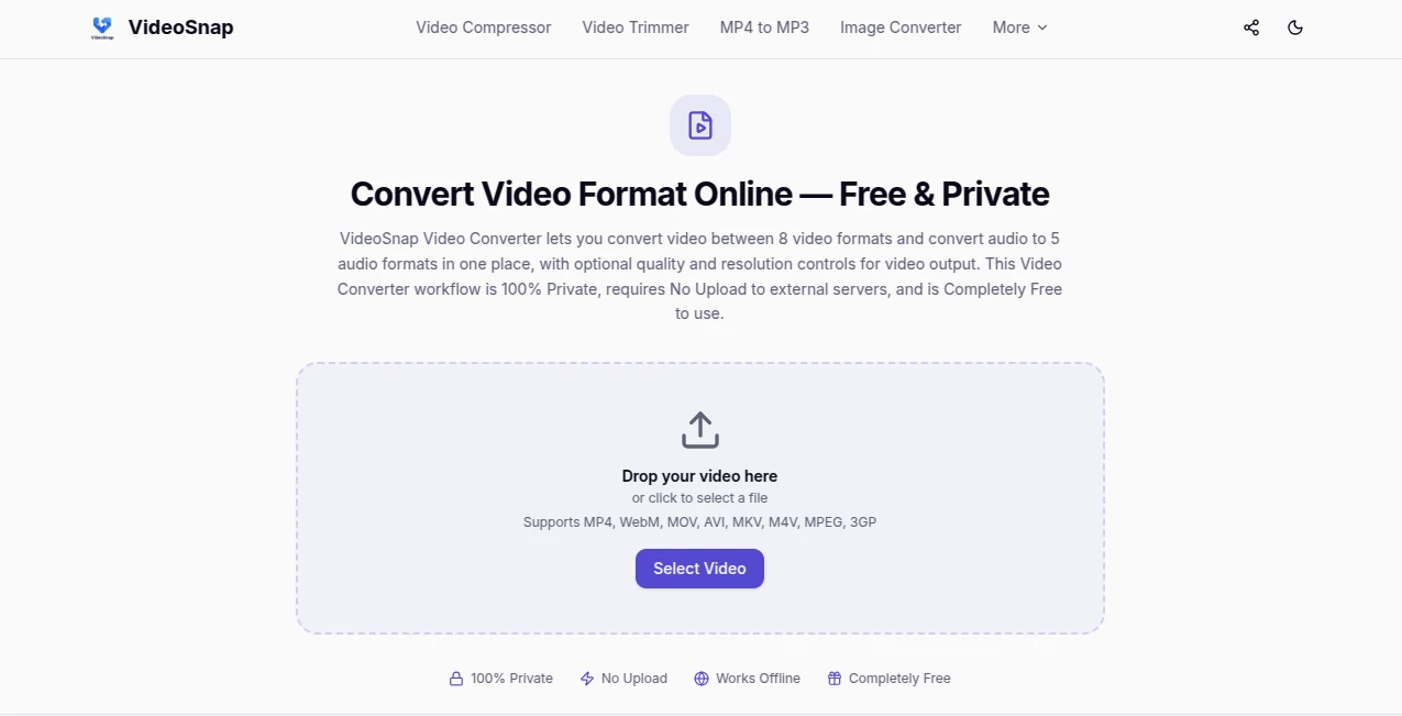 Screenshot of VideoSnap – An AI tool in the ,AI Content Generator ,AI Video Generator ,AI Short Clips Generator ,AI Social Media Assistant  category, showcasing its interface and key features.