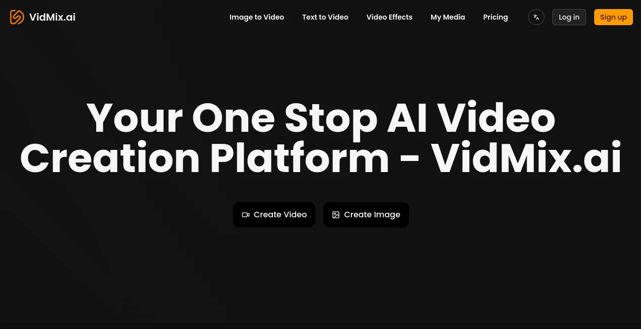 Screenshot of Vidmix – An AI tool in the ,AI Image to Video ,AI Avatar Generator ,AI Video Generator ,AI Text to Video  category, showcasing its interface and key features.
