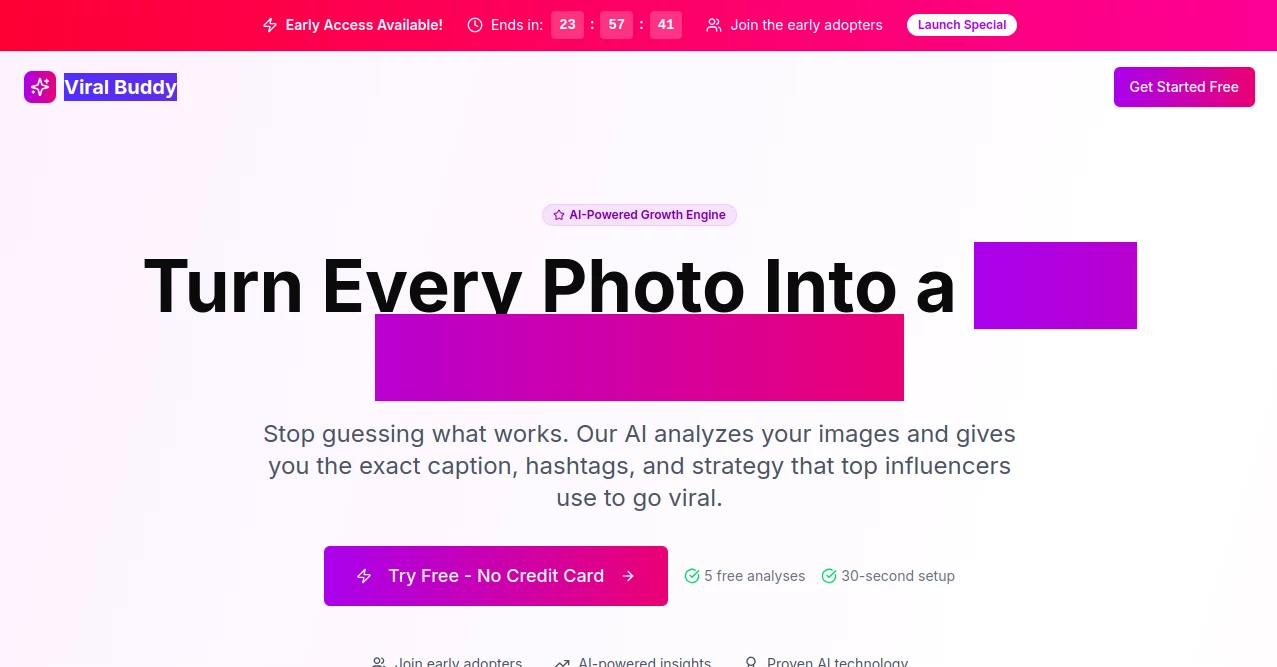 Screenshot of Viral Buddy – An AI tool in the ,AI Instagram Assistant  category, showcasing its interface and key features.