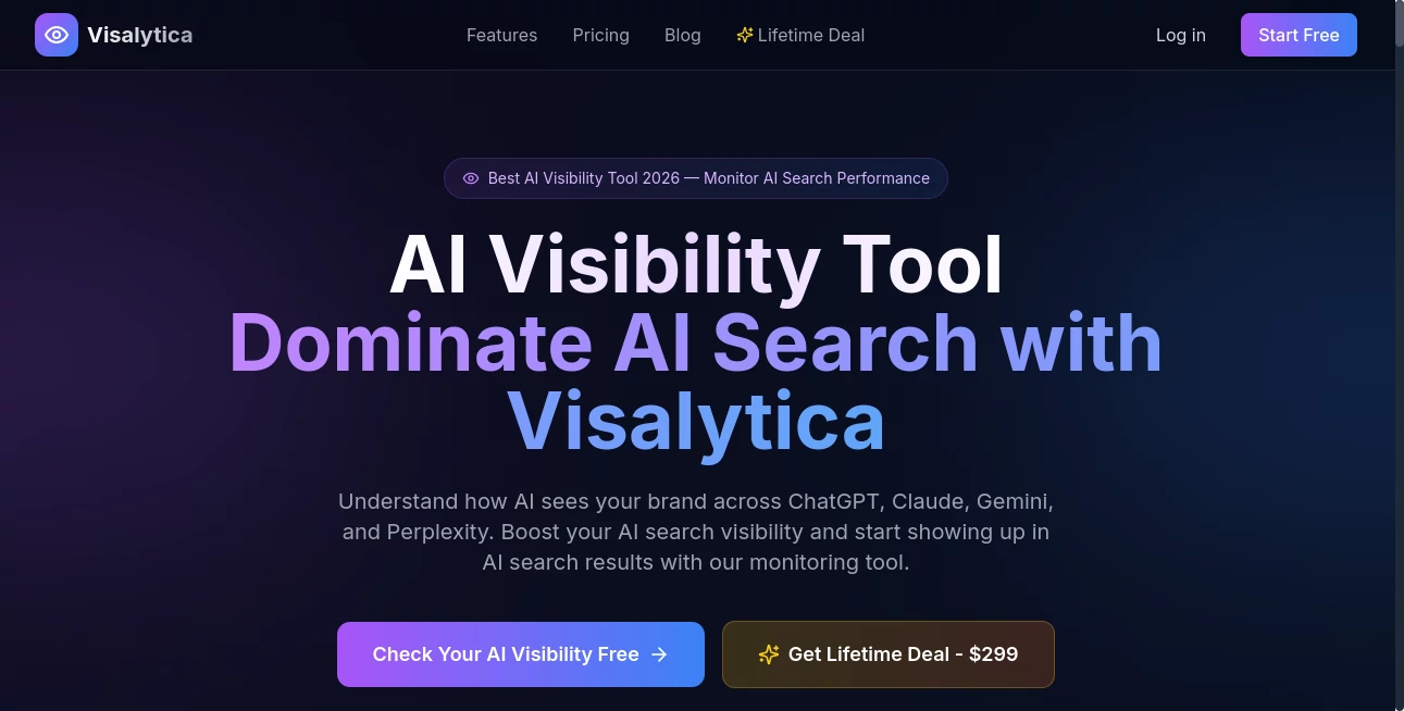 Screenshot of Visalytica – An AI tool in the ,AI Research Tool ,AI Analytics Assistant ,AI SEO Assistant ,AI Marketing Plan Generator  category, showcasing its interface and key features.