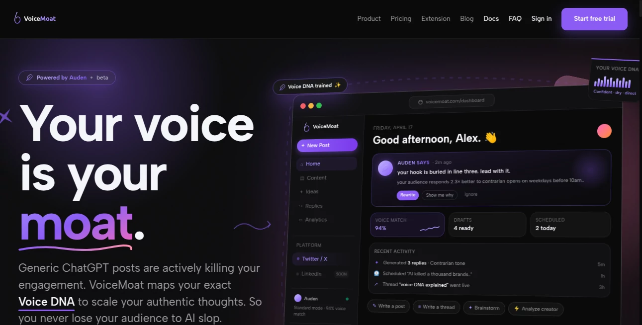 Screenshot of VoiceMOAT – An AI tool in the ,AI Voice Assistants ,AI Speech Recognition ,AI Voice & Audio Editing  category, showcasing its interface and key features.