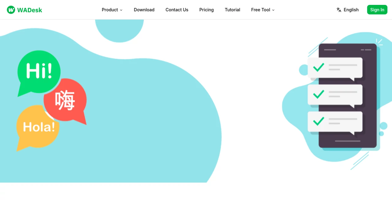 Screenshot of WADesk - WhatsApp Auto AI Translation – An AI tool in the ,AI Translate ,AI Customer Service Assistant ,AI Reply Assistant ,AI Chatbot  category, showcasing its interface and key features.