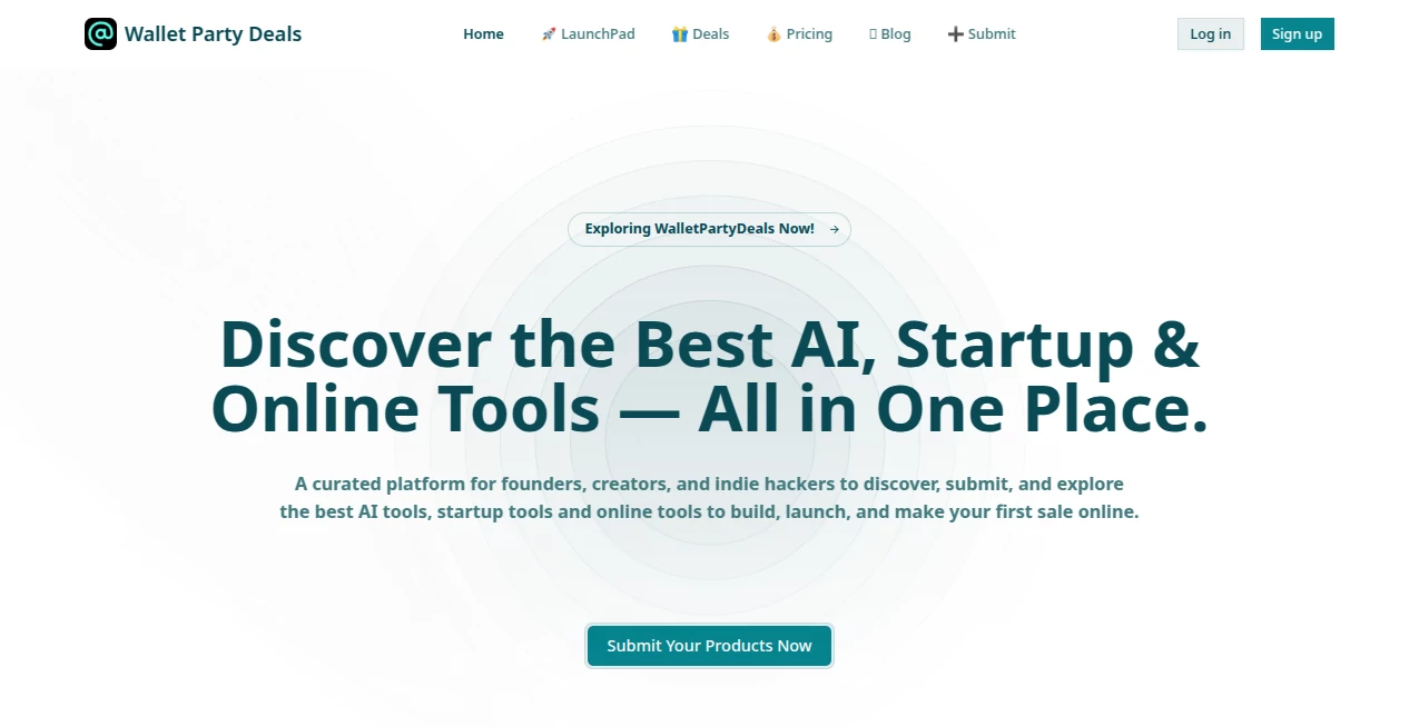 Screenshot of Wallet Party Deals – An AI tool in the ,AI Tools Directory  category, showcasing its interface and key features.