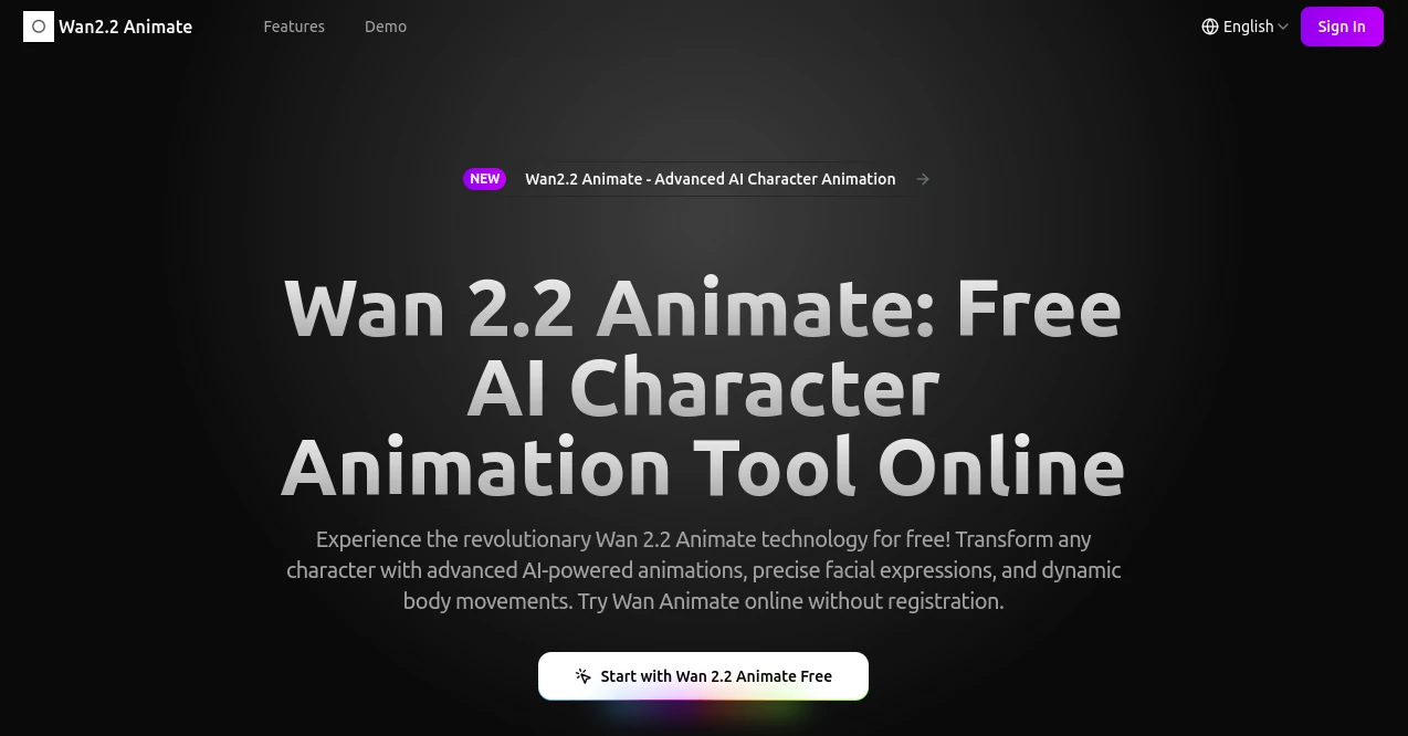 Screenshot of Wan2.2 Animate – An AI tool in the ,AI Animated Video ,AI Video to Video ,AI Video Generator ,AI Character  category, showcasing its interface and key features.