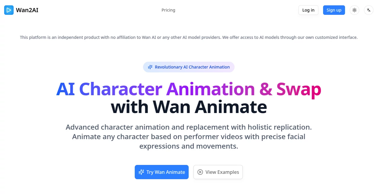 Screenshot of Wan2AI – An AI tool in the ,AI Animated Video ,AI Image to Video ,AI Text to Video ,AI Video Generator  category, showcasing its interface and key features.