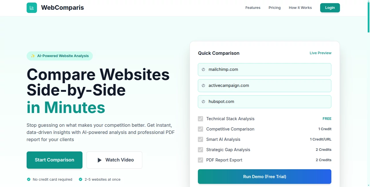 Screenshot of Webcomparis – An AI tool in the ,Other  category, showcasing its interface and key features.