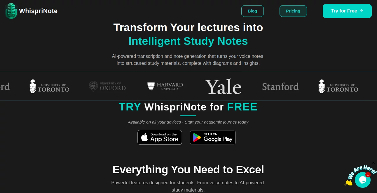 Screenshot of WhispriNote – An AI tool in the ,AI Productivity Tools ,AI Speech to Text ,AI Notes Assistant  category, showcasing its interface and key features.