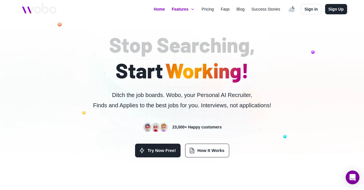 Screenshot of Wobo AI – An AI tool in the ,AI Interview Assistant ,AI Recruiting ,AI Resume Builder ,AI Cover Letter Generator  category, showcasing its interface and key features.