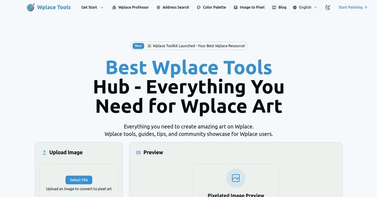 Screenshot of Wplace Toolkit – An AI tool in the ,AI Pixel Art ,AI Art Generator ,AI Design Generator  category, showcasing its interface and key features.