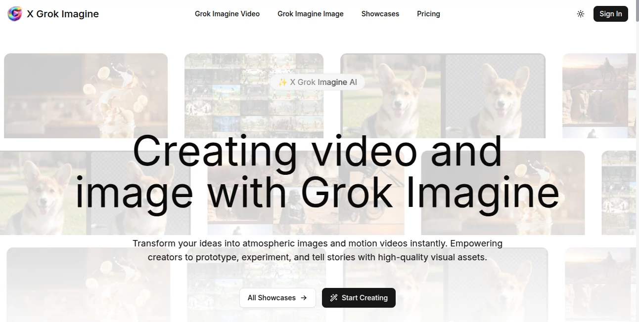 Screenshot of X Grok Imagine – An AI tool in the ,AI Text to Image ,AI Photo & Image Generator ,AI Art Generator ,AI Design Generator  category, showcasing its interface and key features.