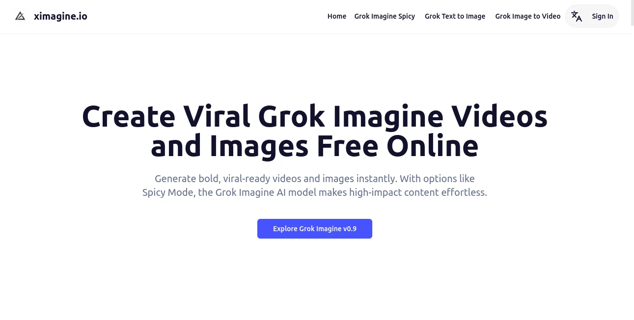 Screenshot of ximagine.io – An AI tool in the ,AI Image to Video ,AI Text to Video ,AI Video Generator ,AI Art Generator  category, showcasing its interface and key features.
