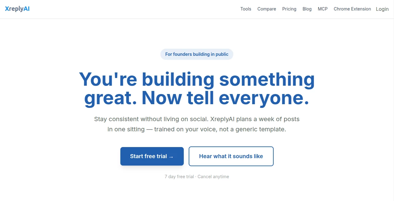 Screenshot of XreplyAI – An AI tool in the ,AI Reply Assistant ,AI Twitter Assistant ,AI Social Media Assistant ,AI Productivity Tools  category, showcasing its interface and key features.