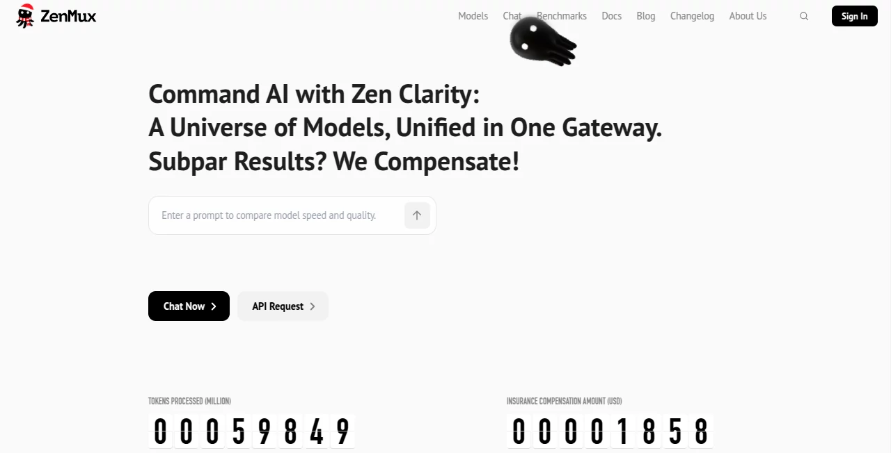 Screenshot of ZenMux – An AI tool in the ,AI Landing Page Builder ,AI Website Builder ,AI No-Code & Low-Code ,AI Design Generator  category, showcasing its interface and key features.