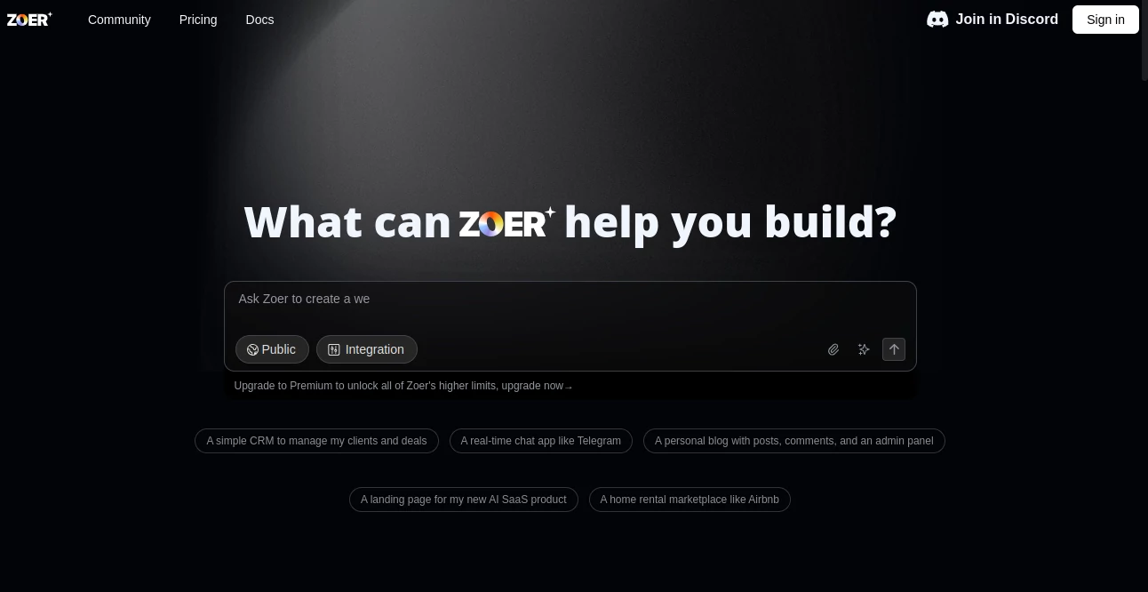 Screenshot of Zoer AI – An AI tool in the ,AI Task Management ,AI Team Collaboration ,AI Workflow Management ,AI Project Management  category, showcasing its interface and key features.