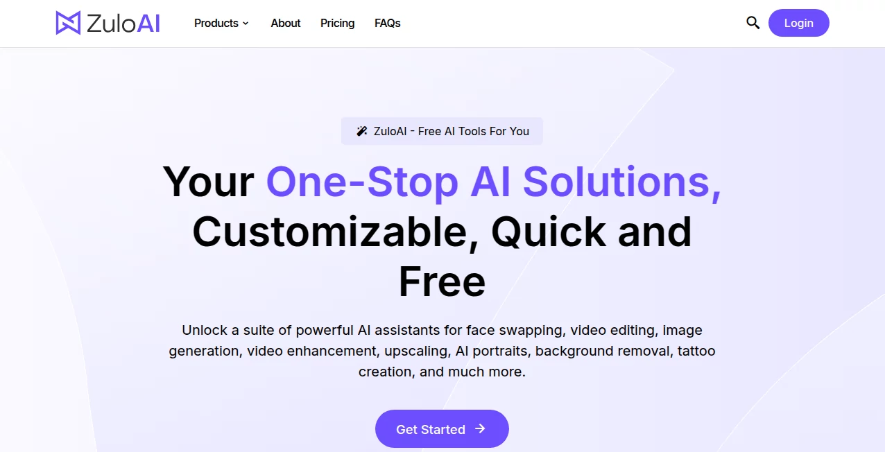 Screenshot of ZuloAI – An AI tool in the ,AI Text to Image ,AI Image to Video ,AI Video Generator ,AI Art Generator  category, showcasing its interface and key features.