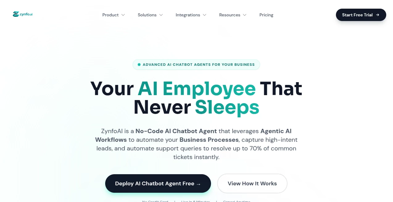 Screenshot of ZynfoAI – An AI tool in the ,AI Lead Generation ,AI Sales Assistant ,AI Chatbot ,AI Customer Service Assistant  category, showcasing its interface and key features.